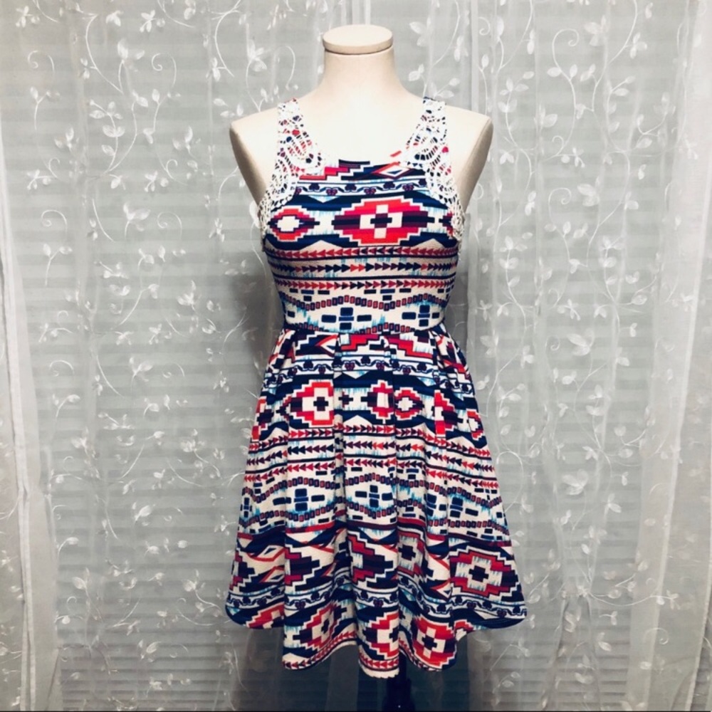 Southwestern Print Skater Dress